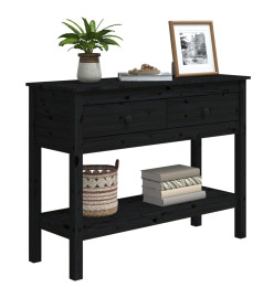 Table console Noir 100x35x75 cm Bois massif de pin