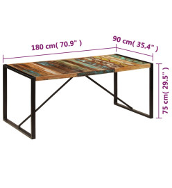 Table de salle à manger 180x90x75 cm Bois de récupération