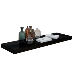 Étagère murale flottante 2 pcs Noir brillant 80x23,5x3,8 cm MDF