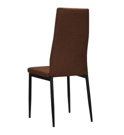 Chaises à manger lot de 6 marron tissu