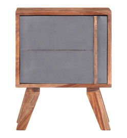 Table de chevet Gris 40x30x50 cm Bois massif