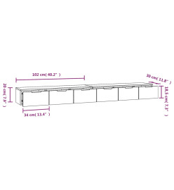 Armoires murales 2 pcs Noir 102x30x20 cm Bois d'ingénierie