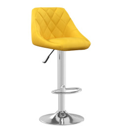 Tabourets de bar lot de 2 jaune moutarde velours