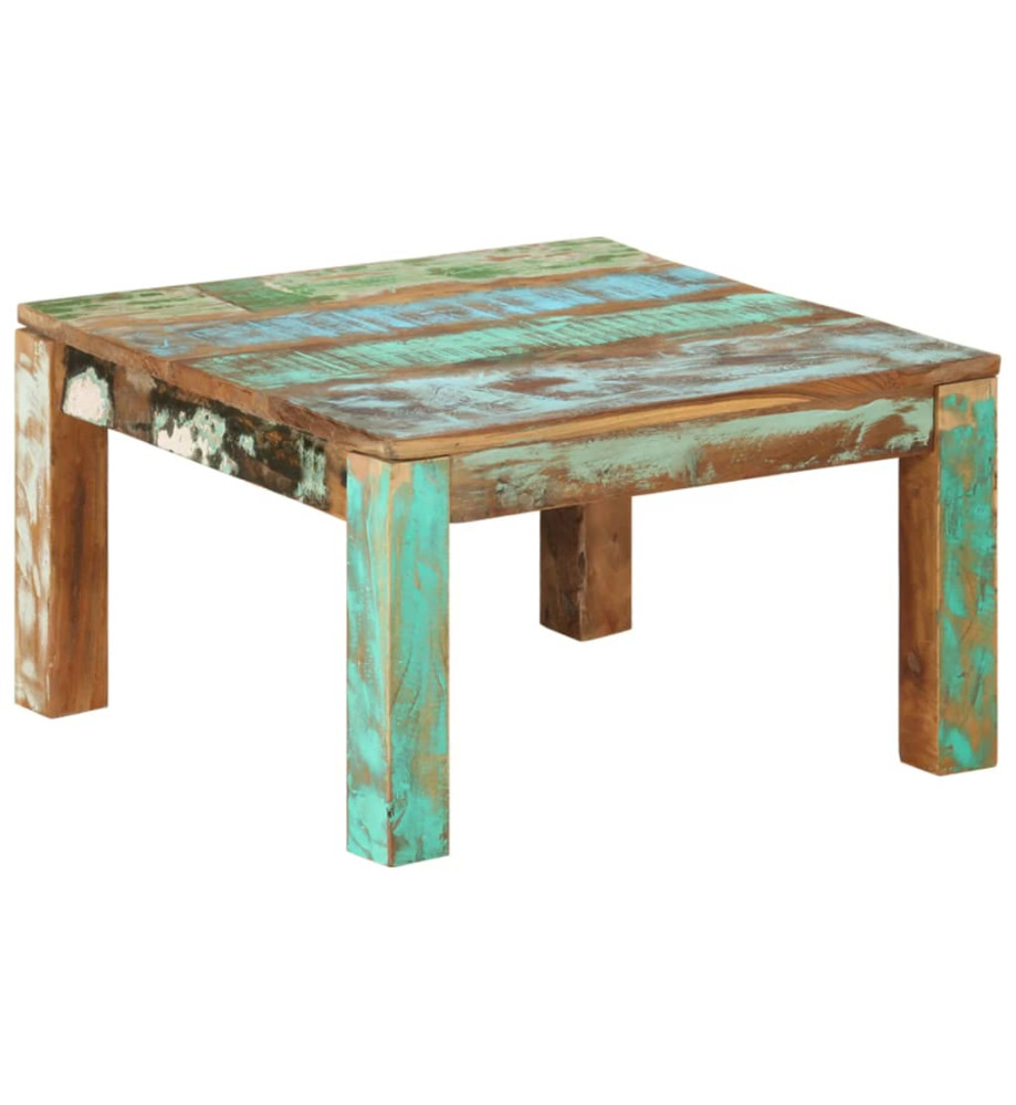 Table basse 60x60x35 cm Bois de récupération massif