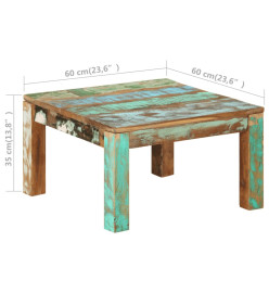 Table basse 60x60x35 cm Bois de récupération massif