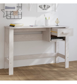 Bureau HAMAR Blanc 110x40x75 cm Bois massif de pin