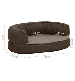 Matelas de lit ergonomique de chien 60x42 cm Polaire aspect lin