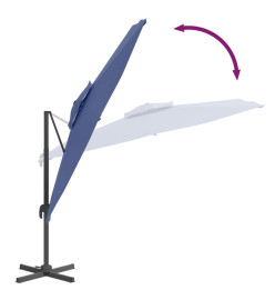 Parasol cantilever à double toit Bleu azuré 300x300 cm