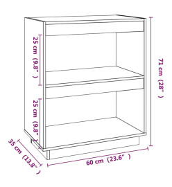 Bibliothèque 60x35x71 cm Bois de pin massif