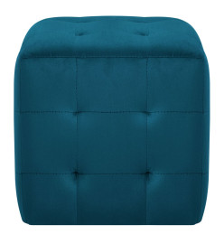 2 pcs Poufs Bleu 30 x 30 x 30 cm Tissu velours