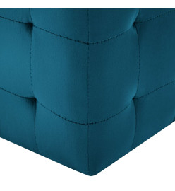 2 pcs Poufs Bleu 30 x 30 x 30 cm Tissu velours