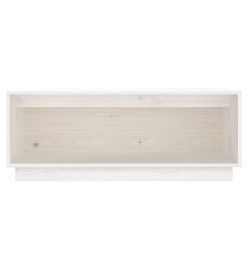 Meuble TV Blanc 90x35x35 cm Bois de pin massif