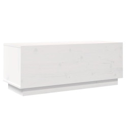 Meuble TV Blanc 90x35x35 cm Bois de pin massif