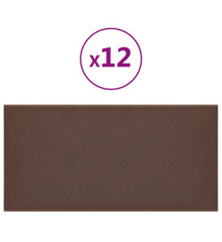 Panneaux muraux 12 pcs Marron 60x30 cm Similicuir 2,16 m²