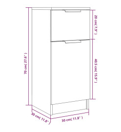 Buffet Sonoma gris 30x30x70 cm Bois d'ingénierie