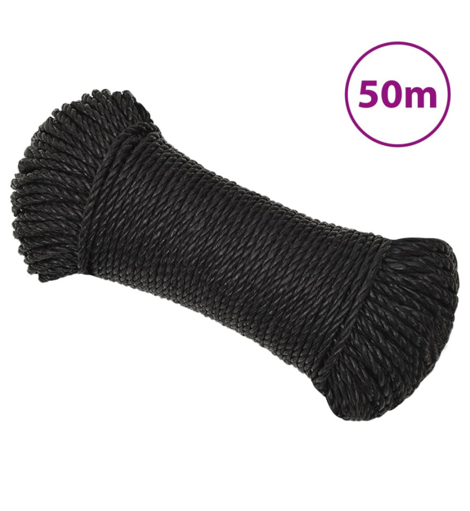 Corde de travail Noir 8 mm 50 m polypropylène