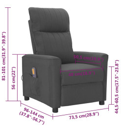 Fauteuil de massage Gris foncé Tissu