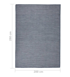 Tapis à tissage plat d'extérieur 200x280 cm Bleu