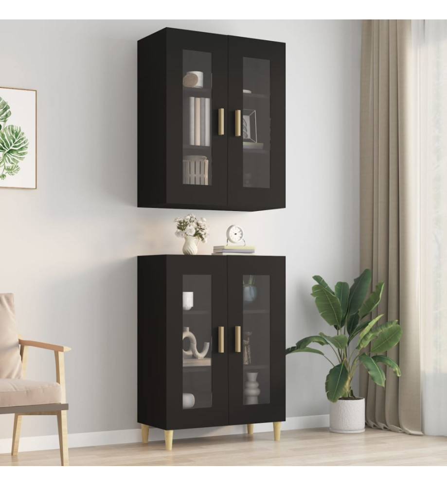 Armoire murale suspendue Noir 69,5x34x90 cm