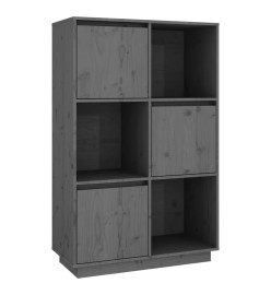 Buffet Gris 74x35x117 cm Bois massif de pin