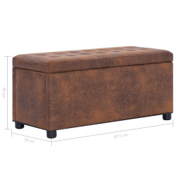 Pouf de rangement 87,5 cm Marron Similicuir daim