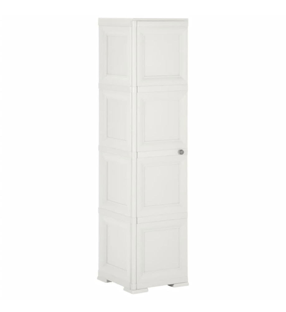 Armoire plastique 40x43x164 cm design de bois blanc angora