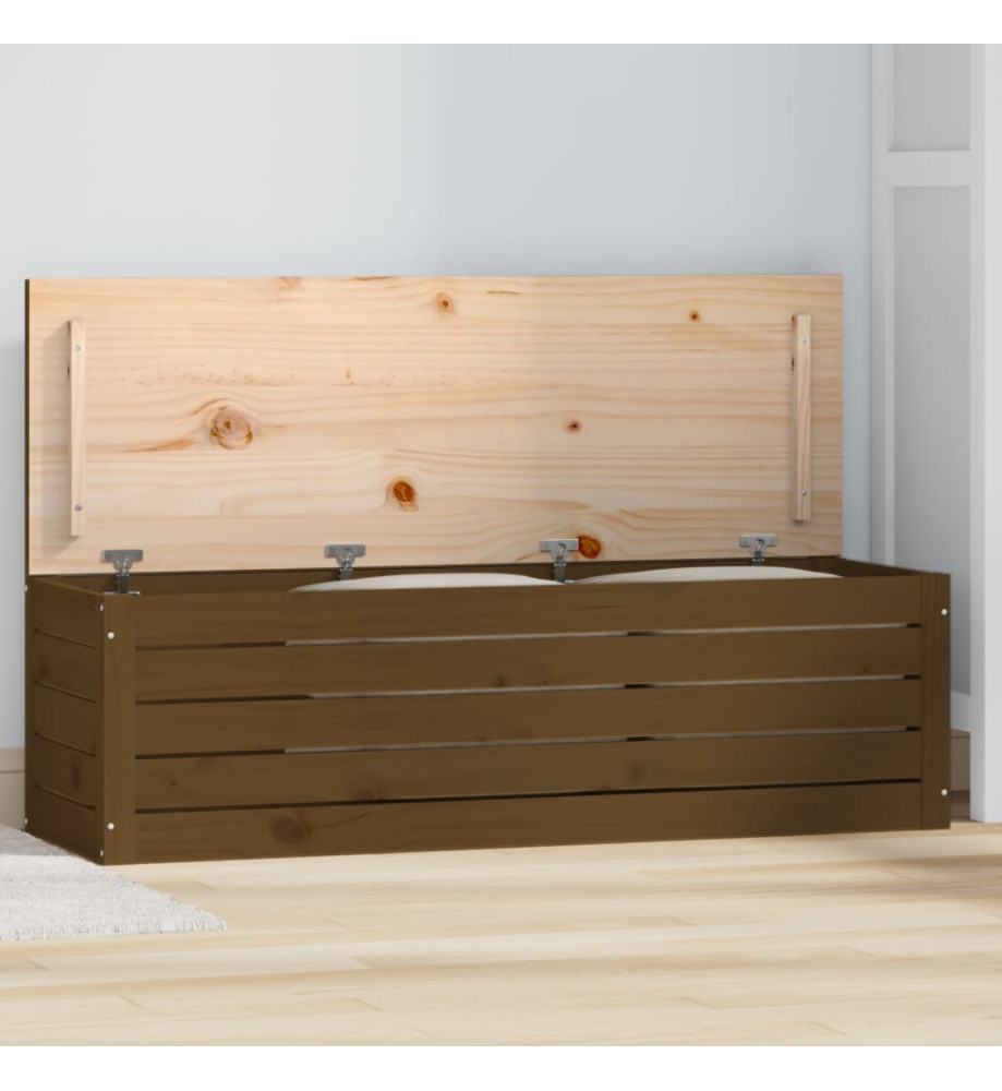 Boîte de rangement Marron miel 109x36,5x33 cm Bois massif pin