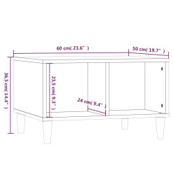 Table basse Blanc 60x50x36,5 cm Bois d'ingénierie