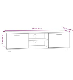 Meuble TV Chêne fumé 140x40,5x35 cm Bois d'ingénierie