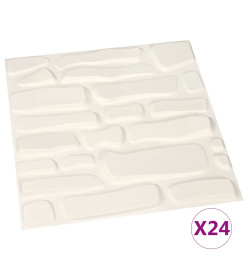 Panneaux muraux 3D 24 pcs 0,5x0,5 m 6 m²