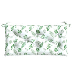 Coussin de banc de jardin motif de feuilles 110x50x7 cm tissu