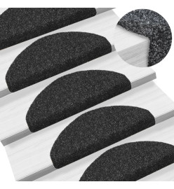 Tapis autoadhésifs de marches 10 pcs Noir 65x21x4 cm Aiguilleté