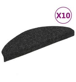 Tapis autoadhésifs de marches 10 pcs Noir 65x21x4 cm Aiguilleté