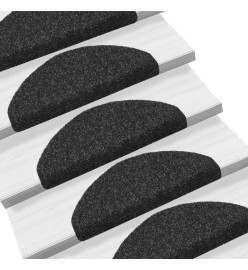 Tapis autoadhésifs de marches 10 pcs Noir 65x21x4 cm Aiguilleté