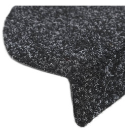 Tapis autoadhésifs de marches 10 pcs Noir 65x21x4 cm Aiguilleté