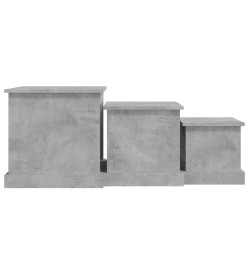 Tables gigognes 3 pcs gris béton bois d'ingénierie