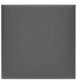 Panneaux muraux 12 pcs Gris 30x30 cm Similicuir 1,08 m²