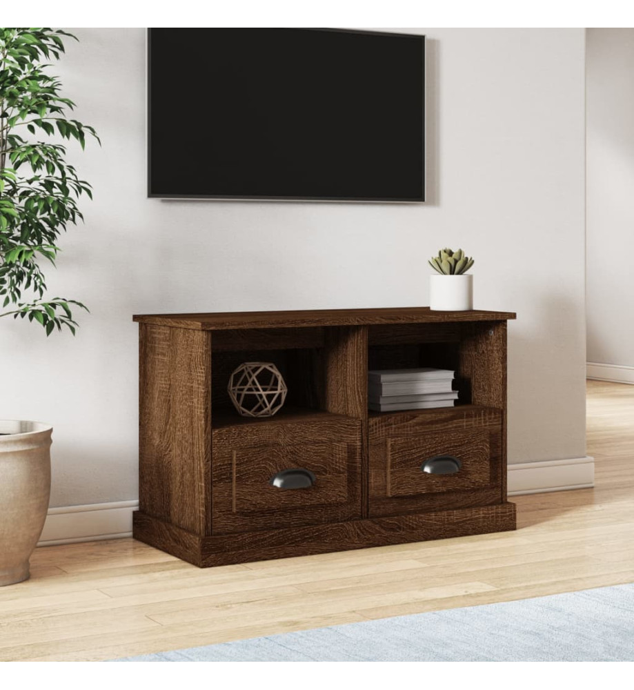 Meuble TV chêne marron 80x35x50 cm bois d'ingénierie