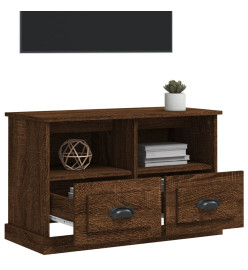 Meuble TV chêne marron 80x35x50 cm bois d'ingénierie