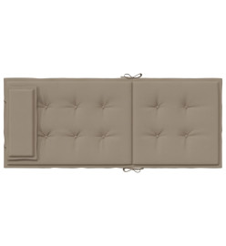 Coussins de chaise à dossier haut lot de 2 taupe tissu oxford