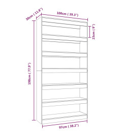 Bibliothèque/Cloison Noir 100x30x198 cm Bois d'ingénierie