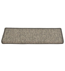 Tapis d'escalier autocollants 15 pcs 65x21x4 cm Gris et beige