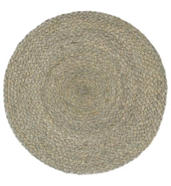 Napperons 6 pcs Gris Plain 38 cm Rond Jute