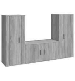 Ensemble de meubles TV 3 pcs Sonoma gris Bois d'ingénierie