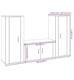 Ensemble de meubles TV 3 pcs Sonoma gris Bois d'ingénierie