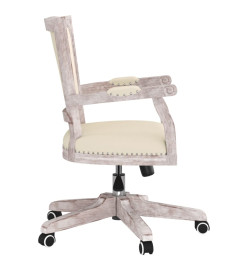 Chaise pivotante de bureau beige lin