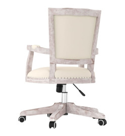 Chaise pivotante de bureau beige lin