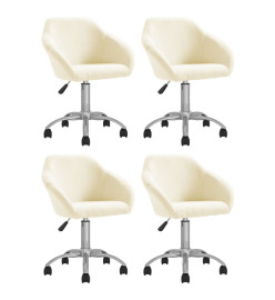 Chaises pivotantes à manger lot de 4 crème tissu