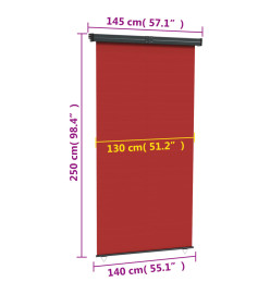 Auvent latéral de balcon 140x250 cm Rouge