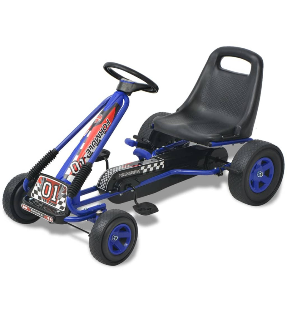 Kart à pédale avec siège ajustable Bleu